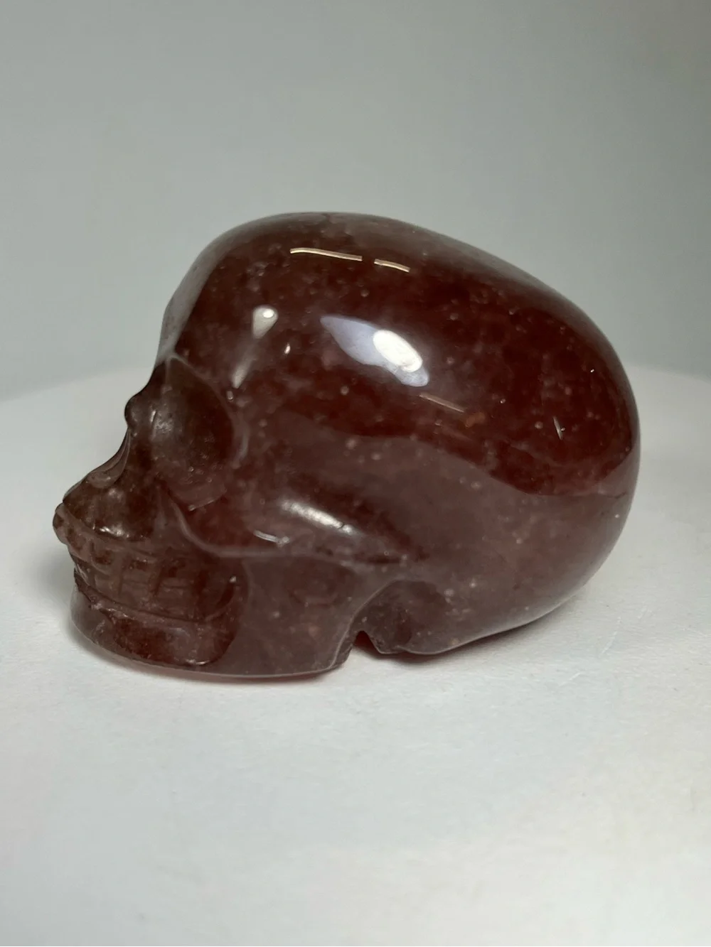 Carved Skulls-choice of one Que Sera,Strawberry Quartz, Sodalite Syenite